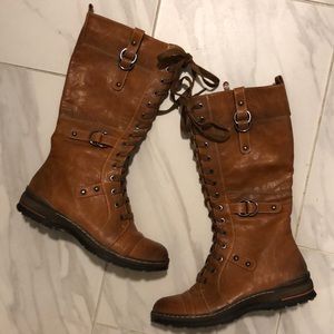 Comfortable, warm, tan knee high boots